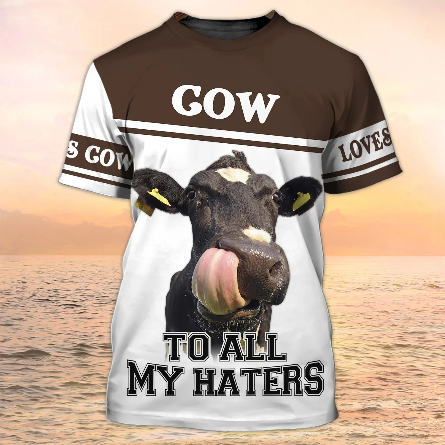 

PLstar Cosmos Newest Summer Men‘s Fashion T-shirt Personalized Name Animal Cow 3D Printed t shirt Unisex Casual Tshirt DW122