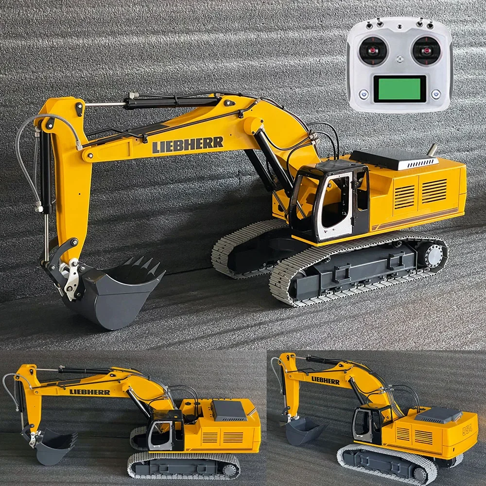 NEW 954 1/12 Remote Control Hydraulic Excavator Spray Painted Full Metal RC Engineering Machinery Model Toy Birthday Gift