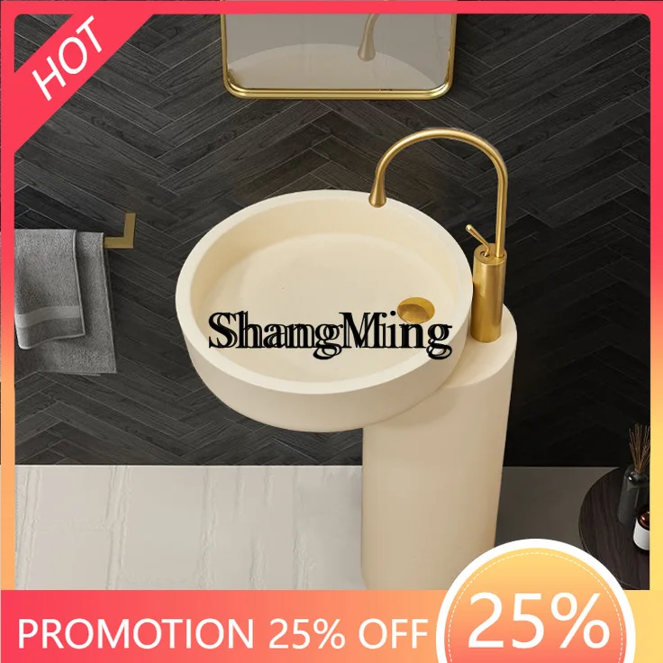 

FG column basin, integrated floor-to-ceiling luxury stone homestay hotel wash basin, high-end wash basin in clubhouse