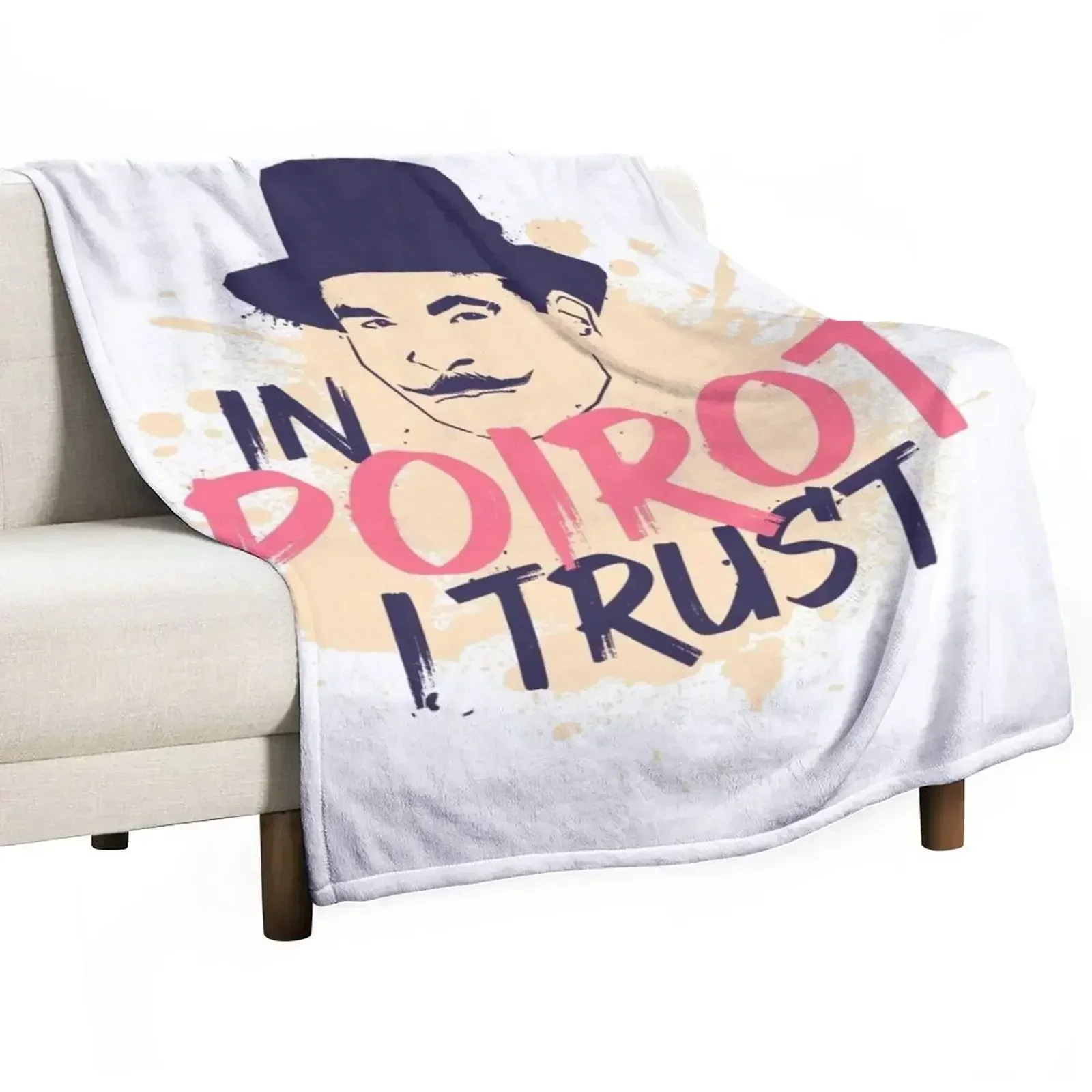

Hercule Poirot Throw Blanket Machine Washable Soft Warm Blanket