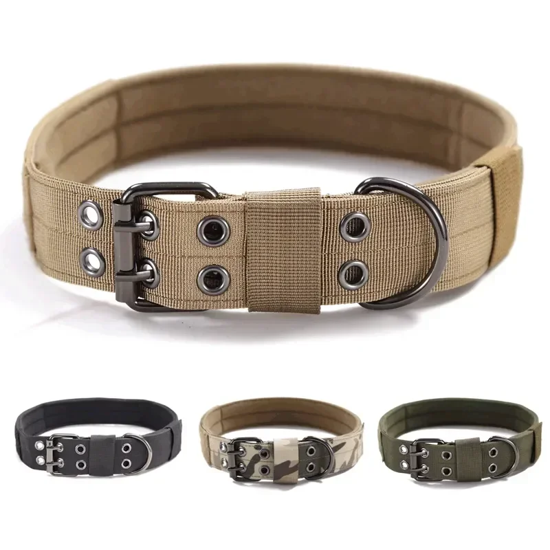 Walking Collar Small Outdoor Shepard Tactical Buckle Pet Durable German Nylon Training Military Adjustable Large Dog