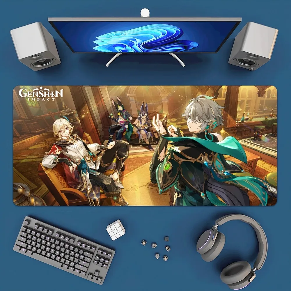 Genshin Impact KAVEH Mousepad Office Large Mouse Mat Keyboard Mats Rubber PC Computer Game Big Anti-slip Mice Mat