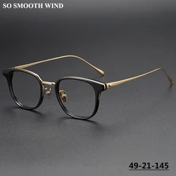 Fashion High-end Glasses Frame GMS823 Retro Acetate Transparent Pure Titanium Designer Eyeglasses Versatile Spectacles Eyewear