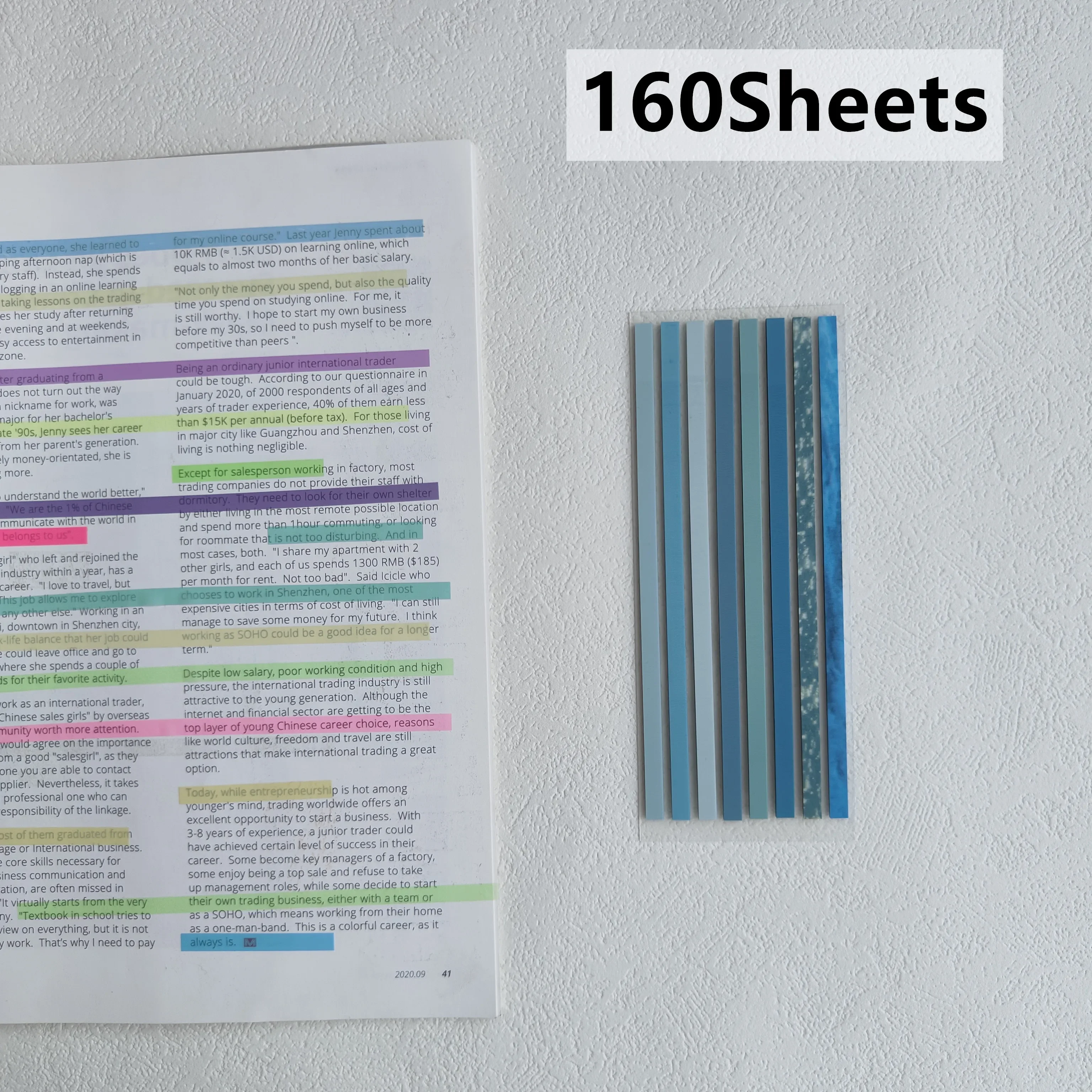 KindFuny 160 Blatt Haftnotizen, transparent, Haftnotizen, Indexregisterkarten, Pfeilflaggen für Seitenmarkierungen, Planeraufkleber, Büro, Schule – Detail 13