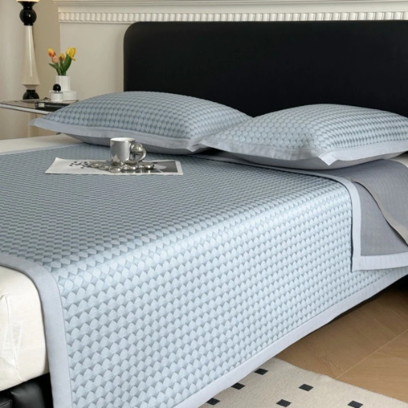 Breathable New Class A Ice Bean Summer Cooling Sheet Washable Soft Ice Silk Mat Three Piece Set For Home And Student Use