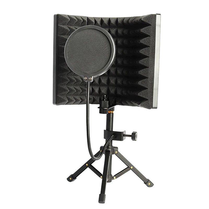 

Microphone Isolation Screen Mic Sound Absorbing Screens Adjustable For Broadcasting Podcasts Recording Singing Studio Durable