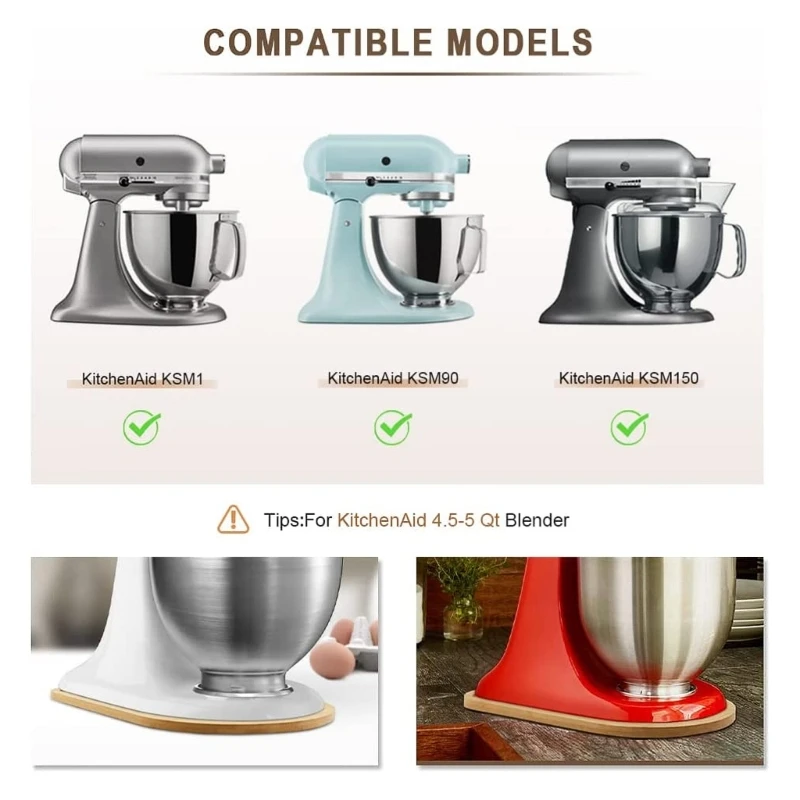 Mezclador de almacenamiento en movimiento Mover-tablero deslizante Caddy encimera Mat adecuado para KitchenAid 4,5-5 Qt 5K45SS