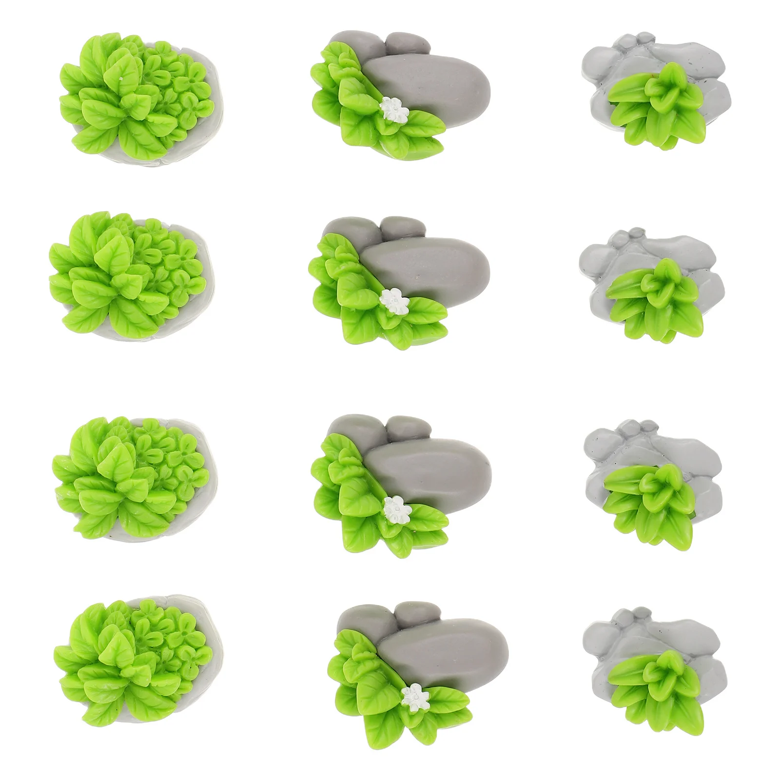 

12Pcs Artificial Stone Grass Decorations Realistic Bonsai Rocks for Micro Landscaping Indoor Outdoor Garden Landscape Simulation