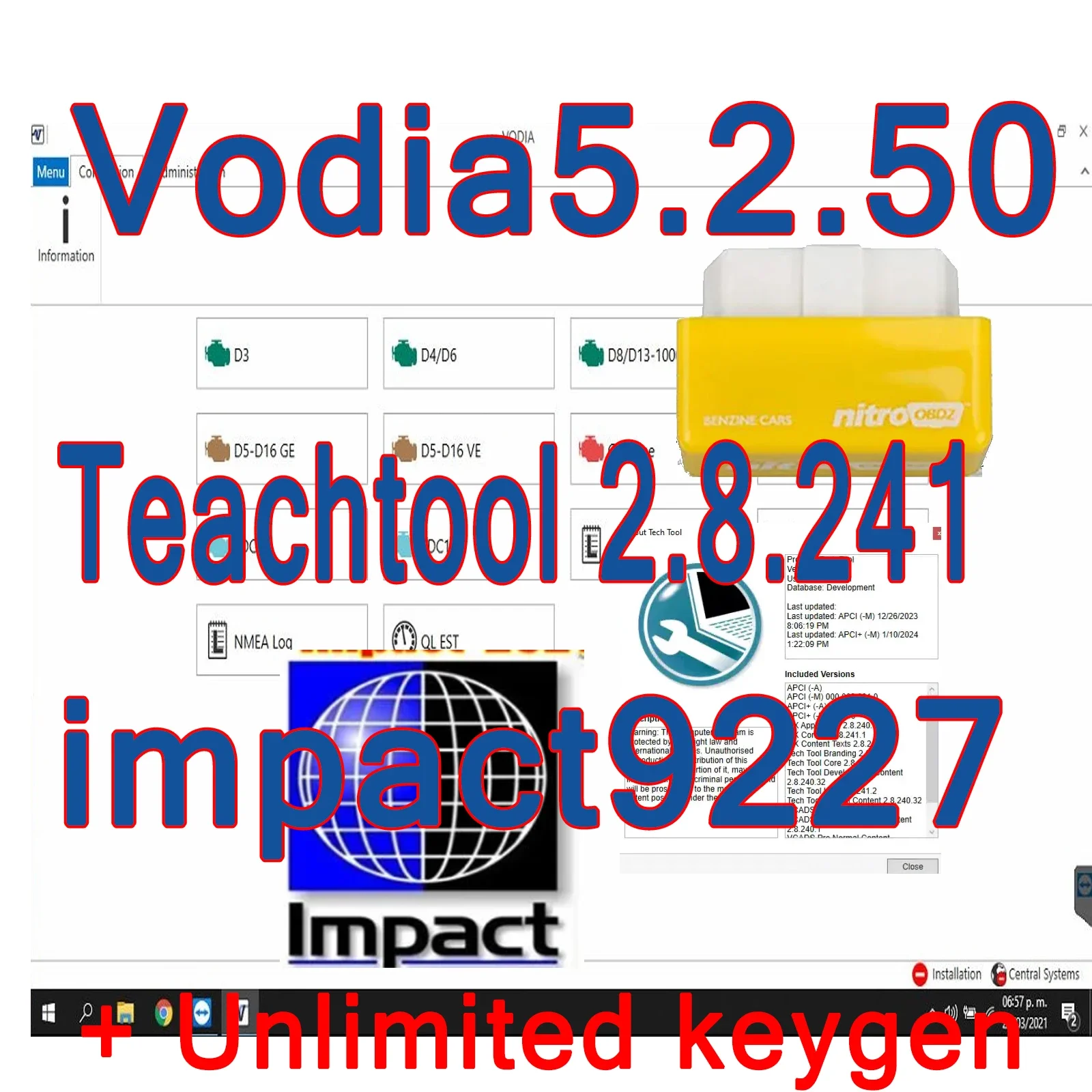 2024 for Volv Software VODIA 5.2.50 + TechTool 2.8.241 + IMPACT 9227 with Unlimited Keygen Support Remote Free Installation