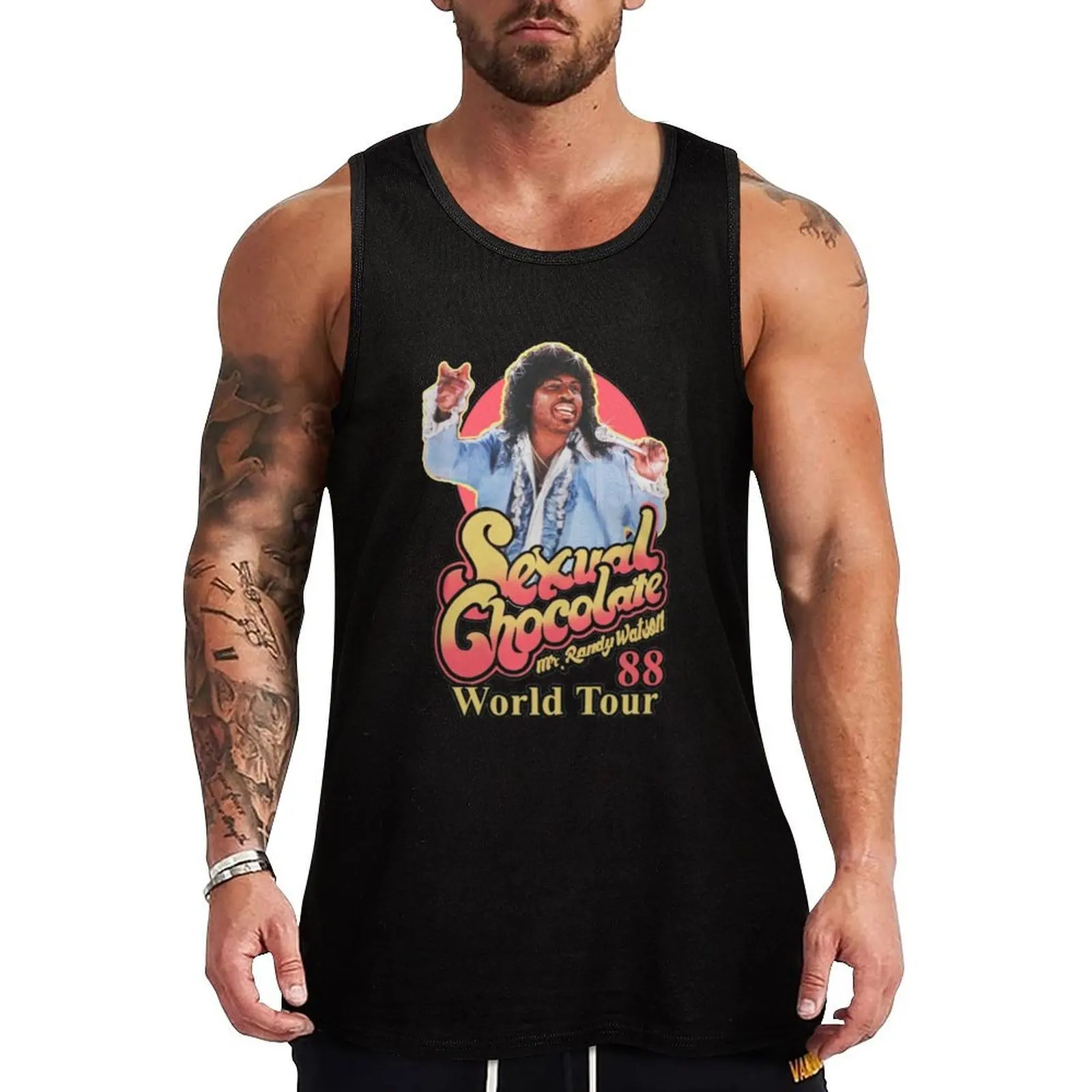 Randy Watson - Sexual Chocolate World Tour 88 Tank Top Fitness Gym Tank Top Quick Dry Lightweight Shirt