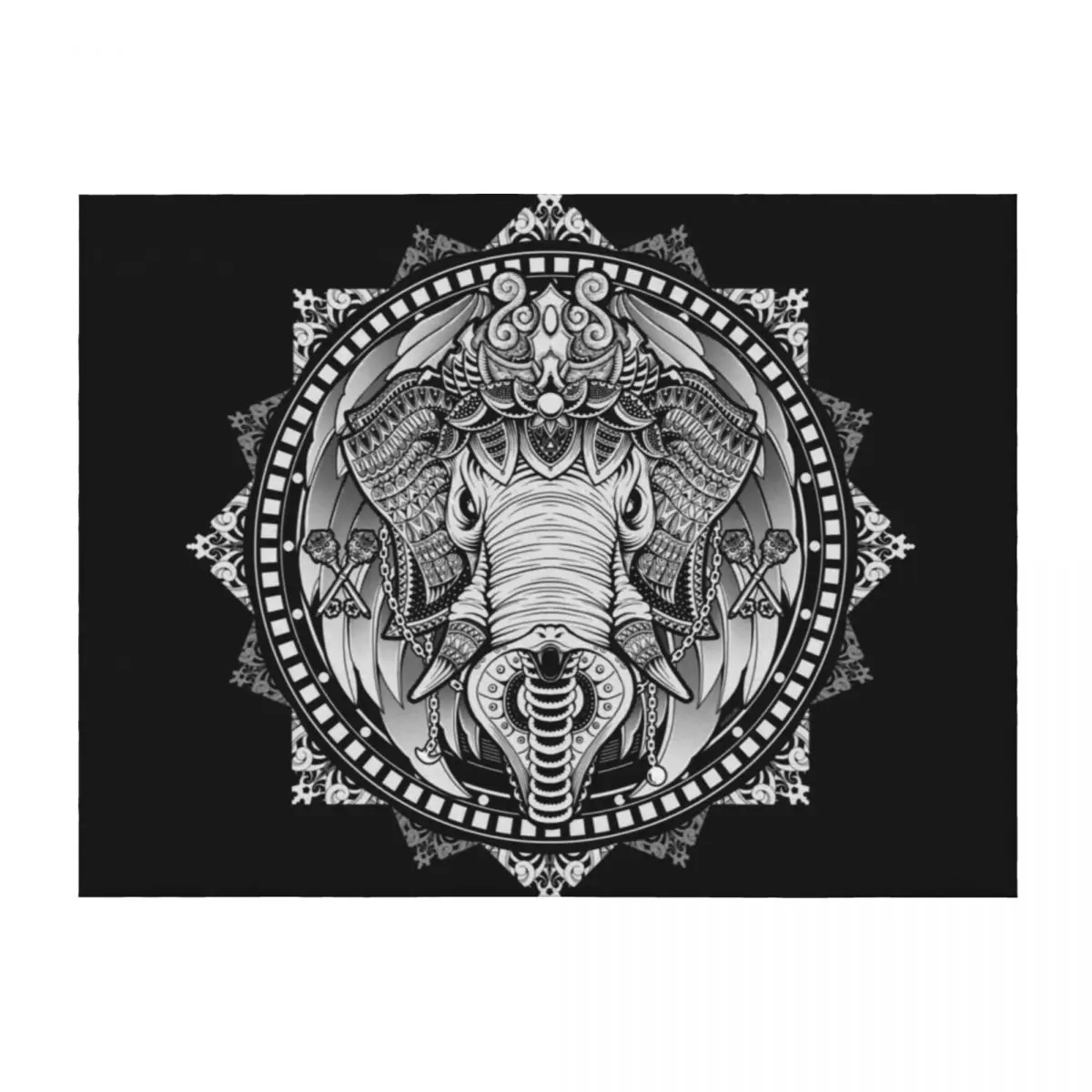 

Elephant Medallion Throw Blanket Soft Beds Flannels wednesday Decoratives Blankets