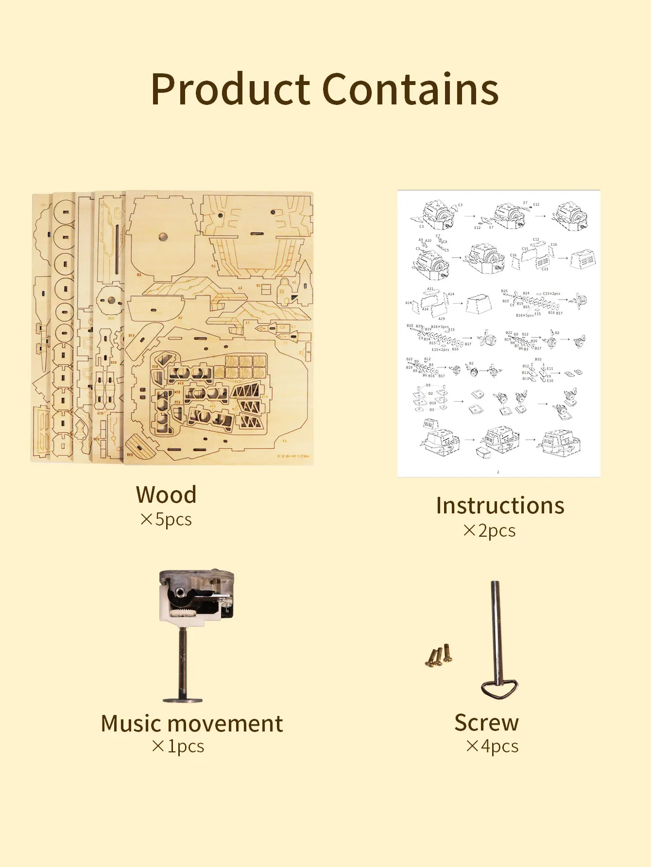 Puzzle in legno 3D per adulti Kit carillon castello Modello Artigianato fatto a mano fai-da-te Regali di Natale