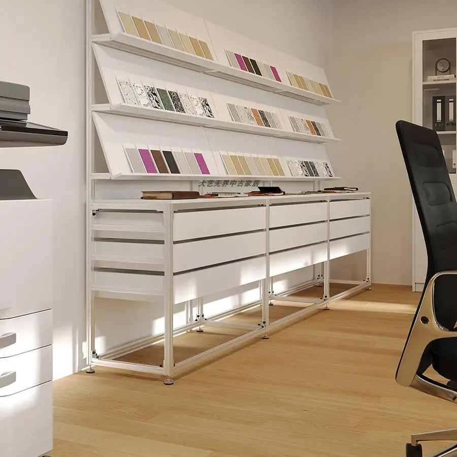 Birch Ocean Panel Profil Aluminium Rak Display Rak Penyimpanan Pameran Rak Buku File Laci Tampilan Sampel Nakajima Tai