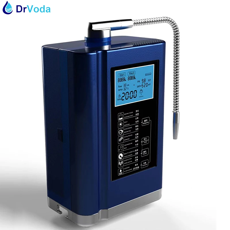 7-Plates Alkaline Water Ionizer Machine pH 3.5-10.5 Acidic Alkaline Hydrogen Water Purifier 8000L Home Filtration System