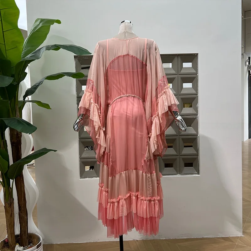 Casual Chic Patchwork Lace Silk Chiffon V-neck Holiday Vibes Dress Elegant Early Spring Women's Fashion 2025 - AliExpress 200000345 Casual Chic Patchwork Lace Silk Chiffon V-neck Holiday Vibes Dress Elegant Early Spring Women's Fashion 2025 - AliExpress 200000345