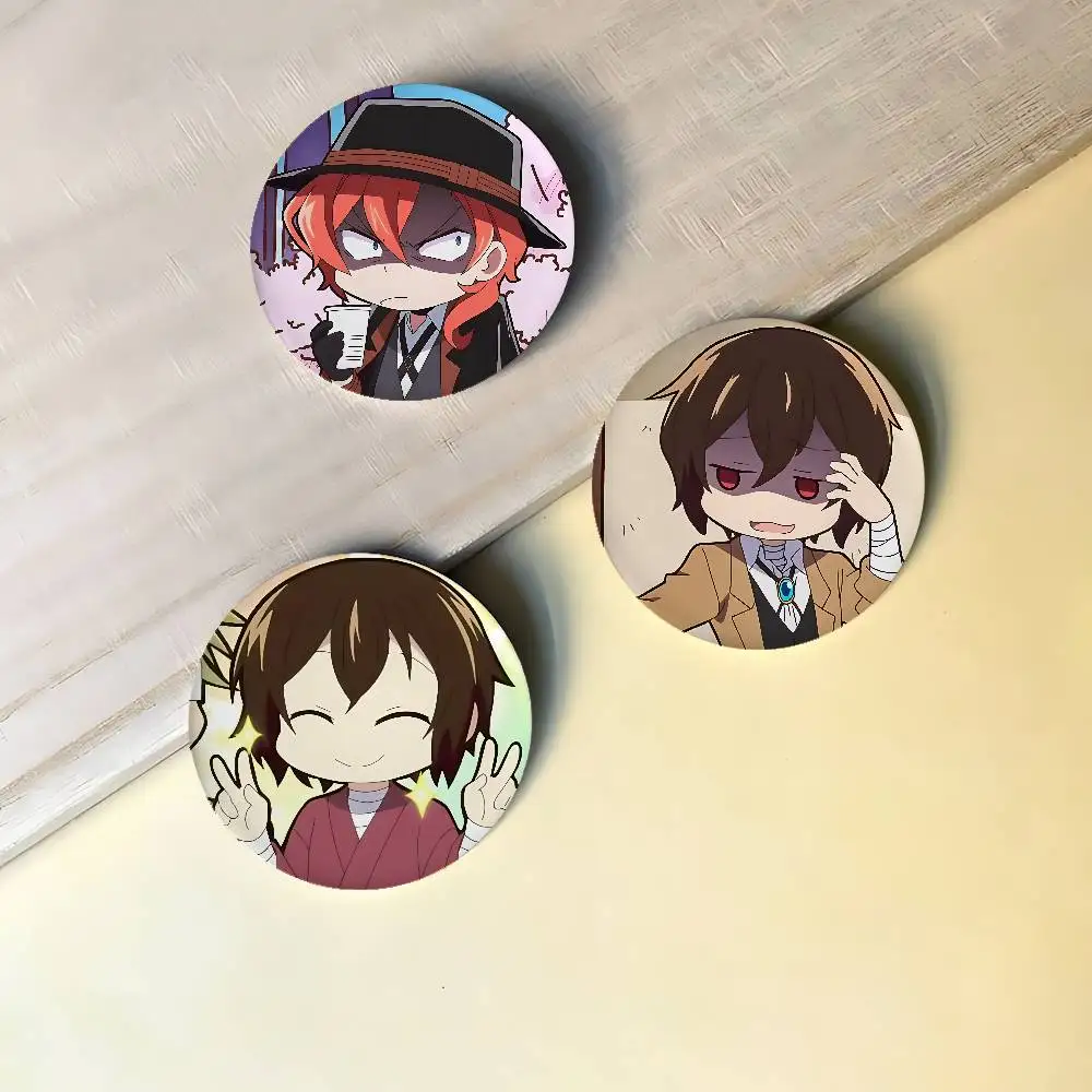 Dazai Osamu Wan Badges Peripheral Lapel Pins Tinplate Round Brooch For Shoulder Bag Accessories Souvenir Gifts