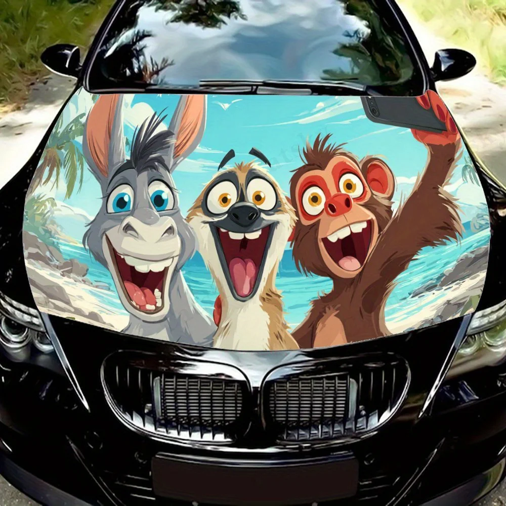 

Cute Animal Pattern car hood stickers, waterproof self-adhesive, scratch resistant, easy to stick, durable car PVC stickers, car