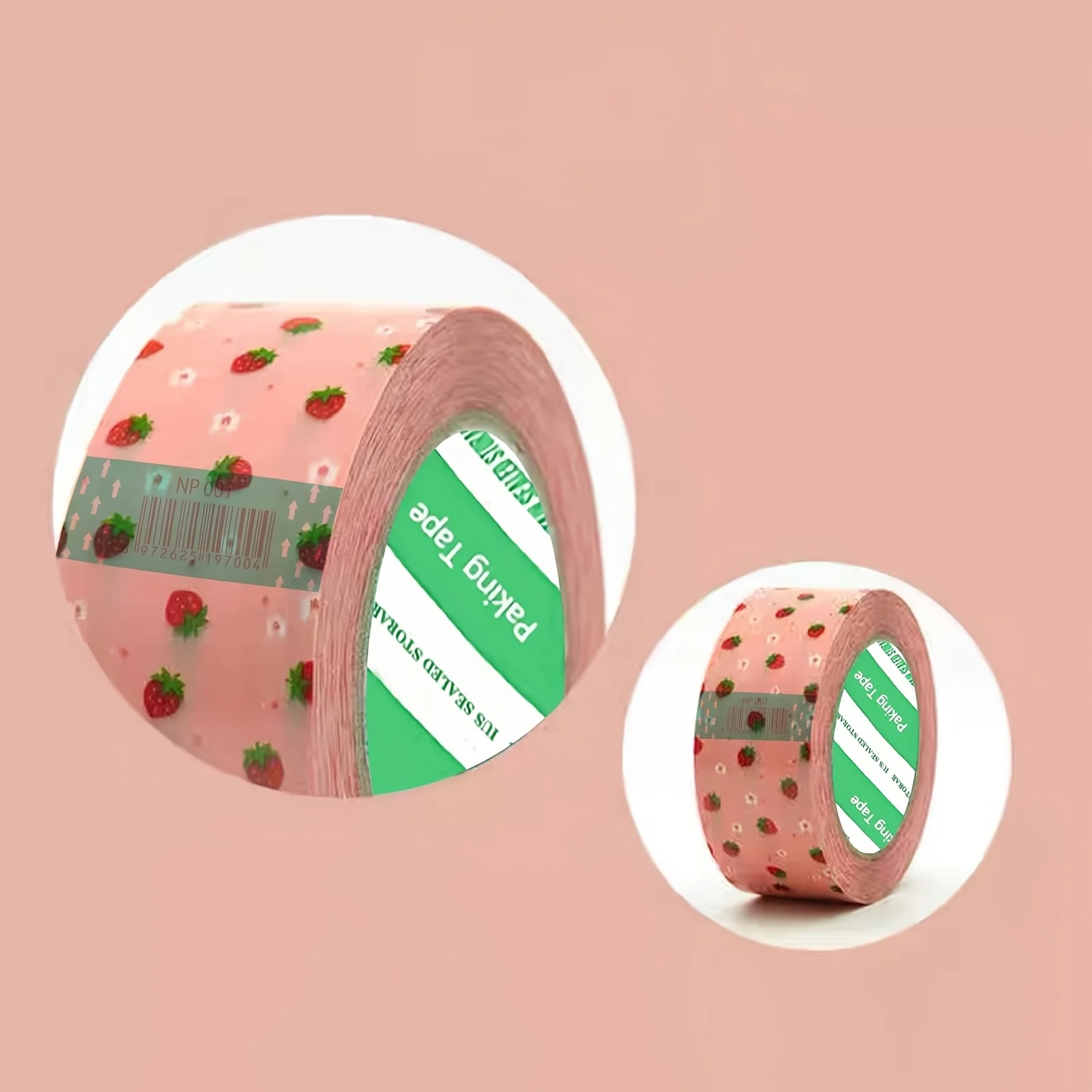 1 Rolle rosa Erdbeer-Blumen-Verpackungsband, transparentes Versandband für Boxen, Umzug, Versand, Geschenkverpackung, Kunst und Handwerk