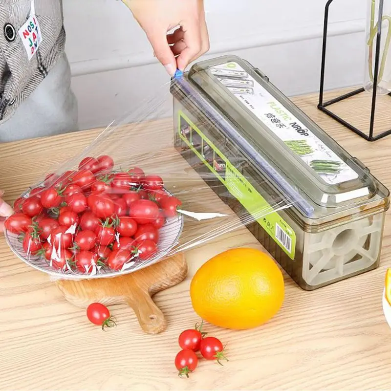 Large Roll Box Storage in the Kitchen Storage and Organization Sliding Knife Fresh-keeping Film Cutter Mylar Bags Wholesale Home