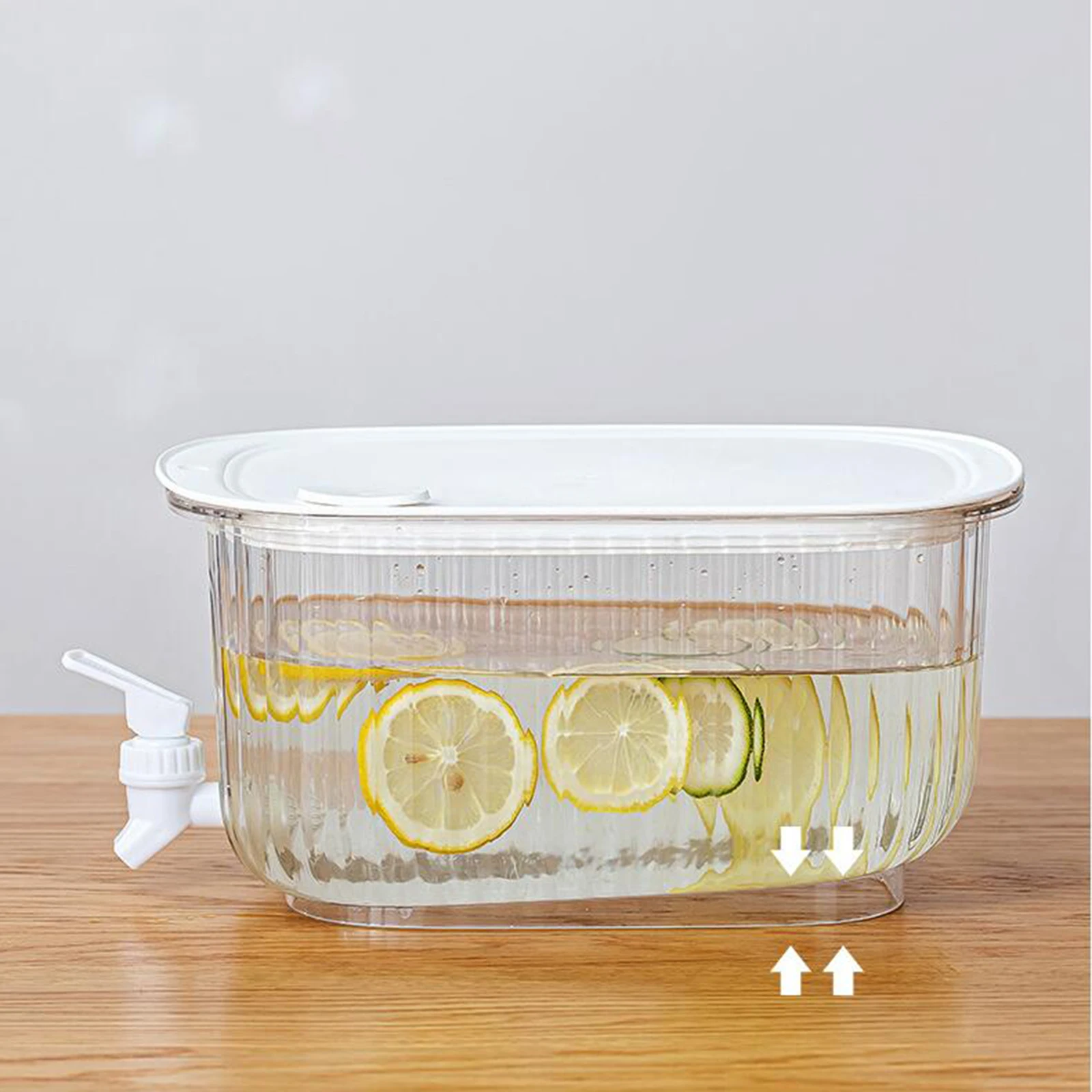Distributeur de boissons pour réfrigérateur, carafe à eau avec robinet, grande capacité, bouilloire froide, carafe à jus, eau fraîche, maison, 4L, E27