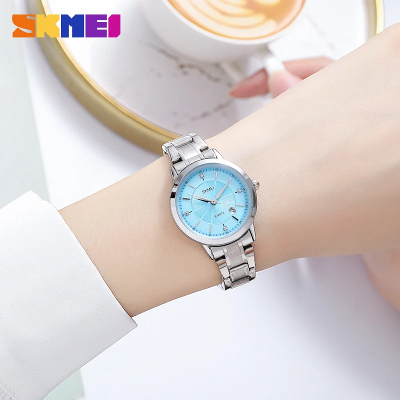 gift for girlfriend skmei luxury stainless steel ladies watch with Shine Rhinestone elegant waterproof female wristwatch 1819