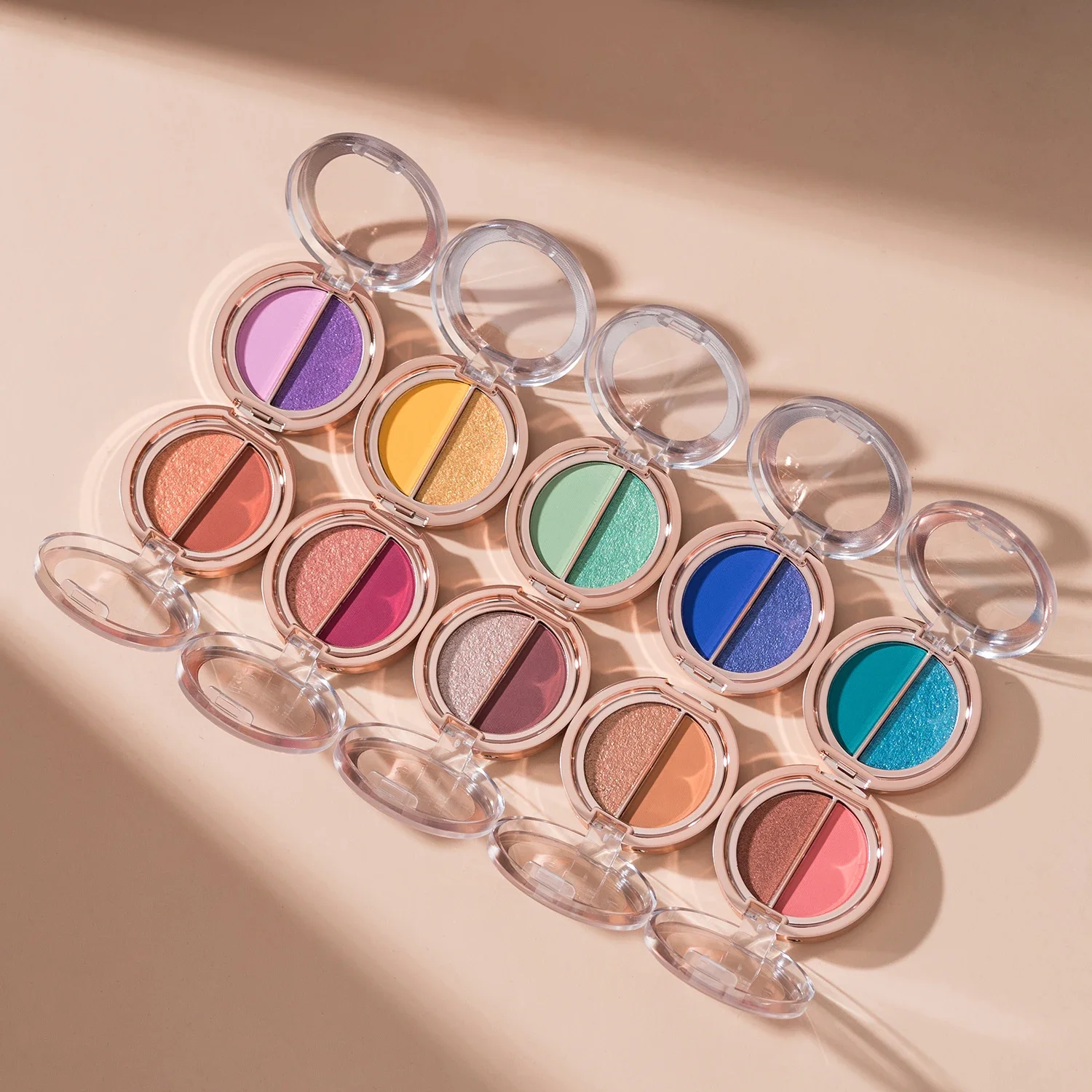 BEAUTY GLAZED 2 IN 1 Eye Shadow Palette Matte Glitter Eyeshadow Neon Nude Red Piow Pigments Shadow Professional Makeup Palette