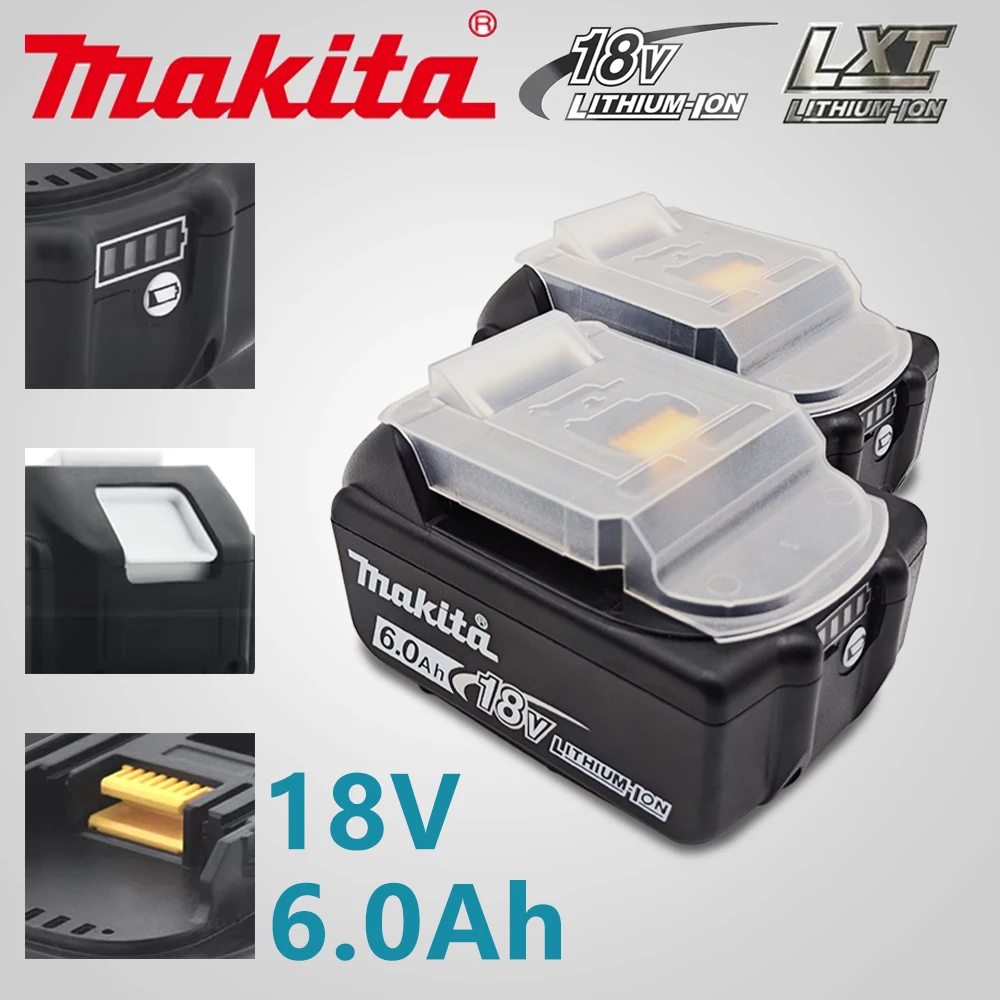 

New Makita 18V Battery for Power Tool BL1860B BL1860 BL1850 BL1840 BL1830 Replacement Rechargeable 6.0Ah Lithium battery