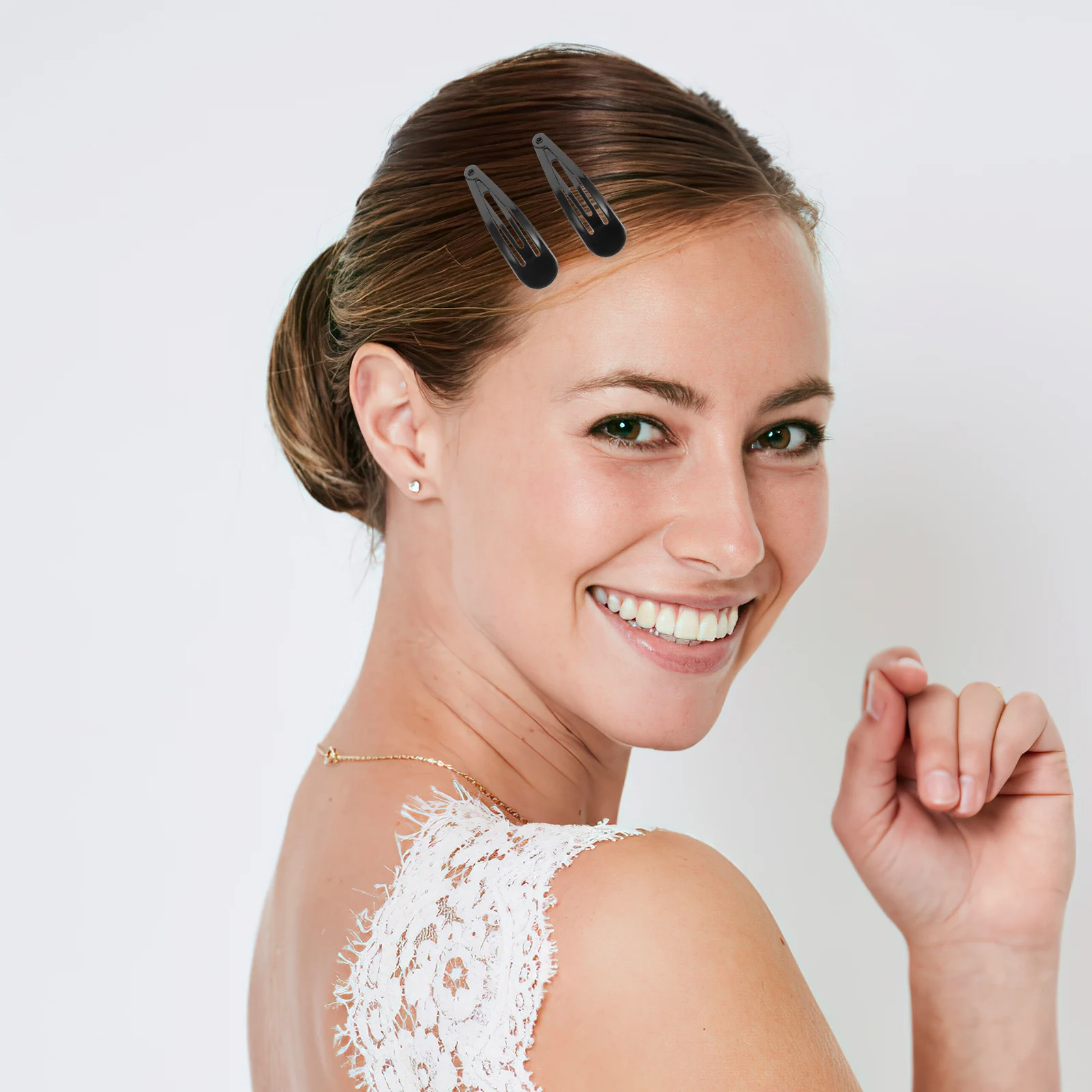 

50 Pack Metal Hair Clips Snap Barrettes for Women Durable Accessory Hairpins Easy to Wear Craft Project Shiny Finish