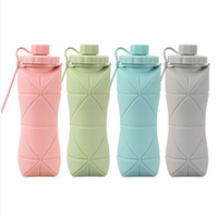 Outdoor Collapsible Silicone Water Cup Large Capacity Portable Travel Mug Foldable Hiking Camping Sports Multi-Function Bottle