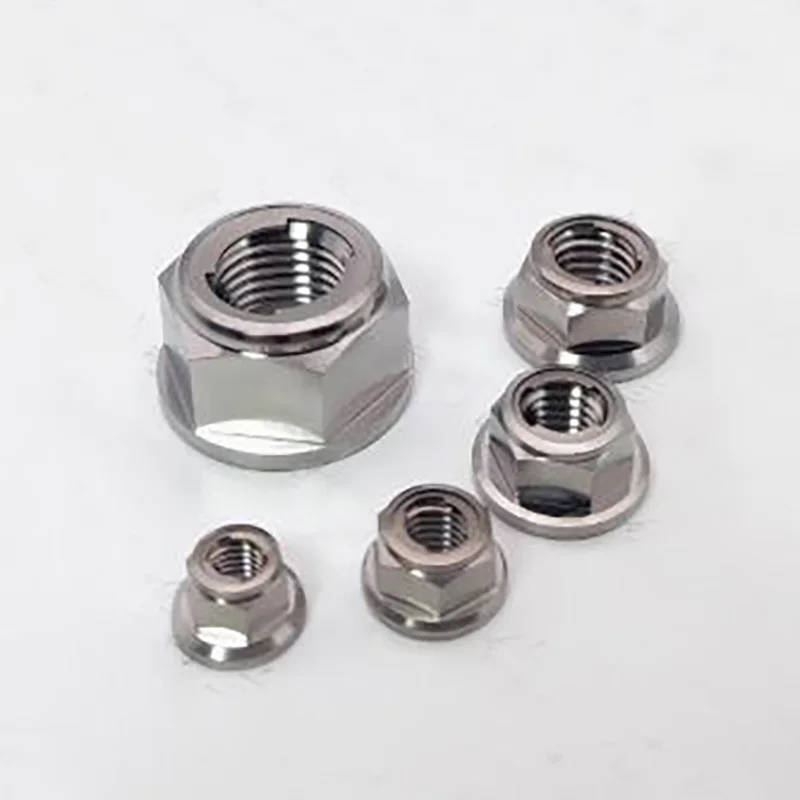 Lock Self Locking Titanium Hex Flange Nuts M5 M6 M8 M10 M12 M14 M16 M18