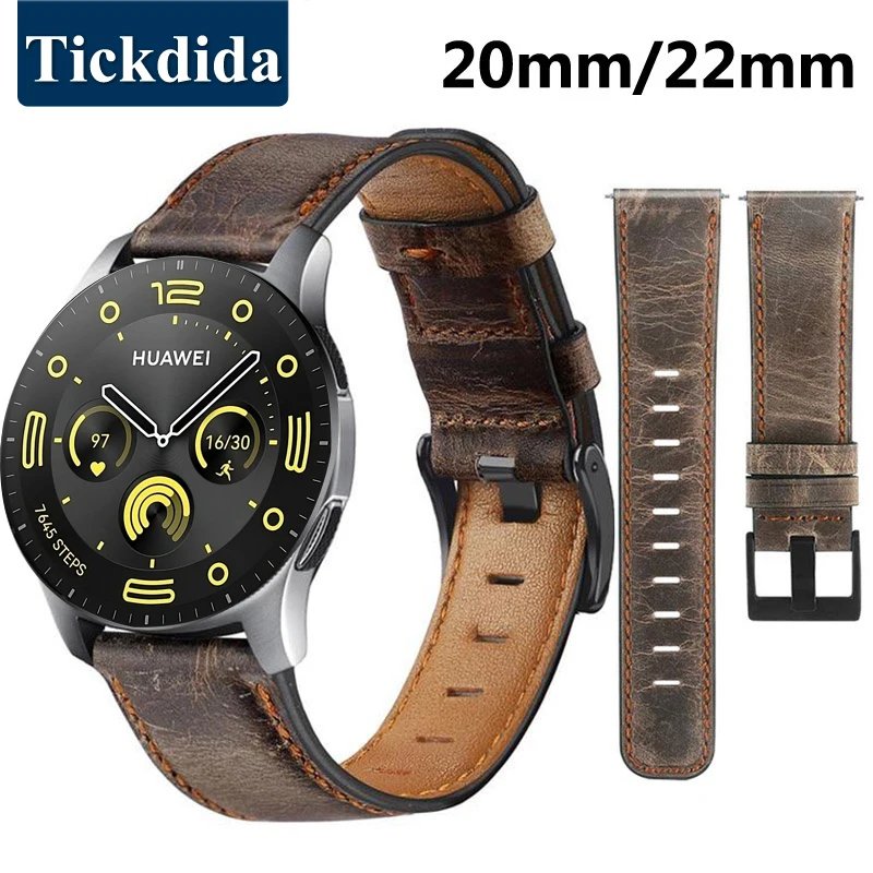 

High Quality Top Layer Cow Leather Quick Release Watch Strap 20mm 22mm Watchband for Huawei Watch GT 4 3 Pro 46mm SE GT4/GT3