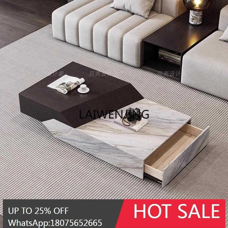 

SGF light luxury rock slab modern coffee table living room home creative Nordic special-shaped new model