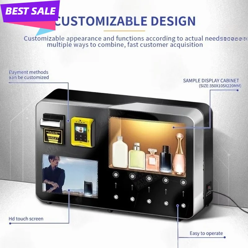 China Manufacturer Commercial Installed Anywhere Wall-mounted Automatic Perfume Spray Vending Machine Customized