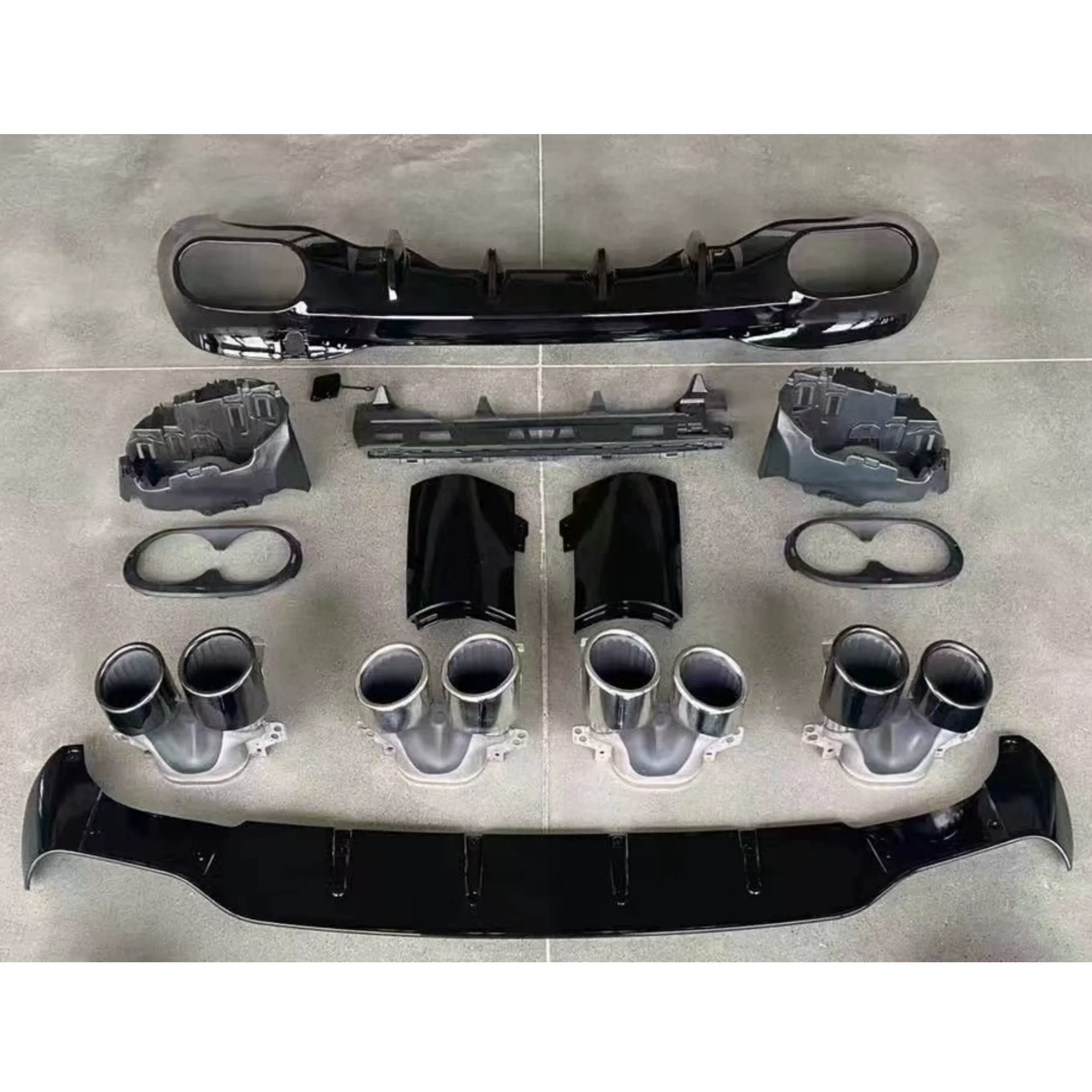 Rear Lip Quad Exhaust Tips Spoiler for Mercedes-Benz CLA45 CLA200 C118 Upgrade to CLA45s Style Rear diffuser Car Accessories - view 4