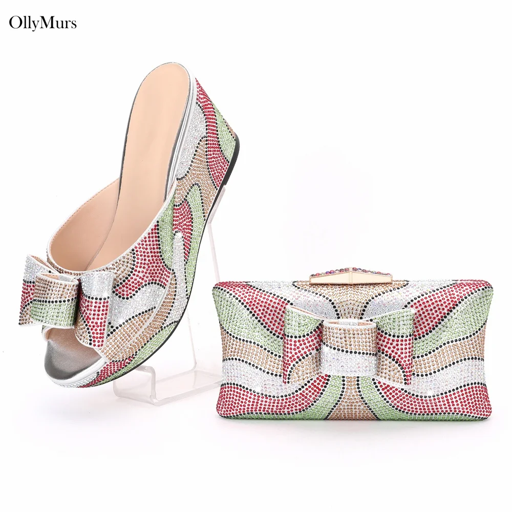 2024 Italian Design Woman Fashion Party Shoes And Bag Set Summer Style Purple Color High Heels Shoes And Bag Set For Party