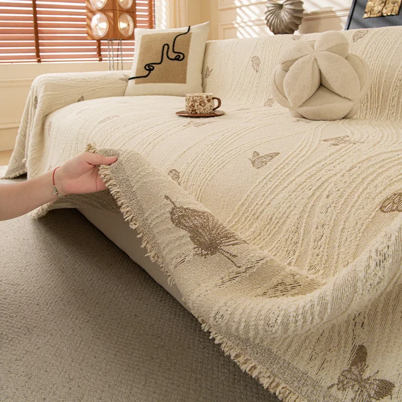 Couch Towel Sofa Blanket Butterfly Printed New Sofa Cloth All Inclusive Anti Slip and There Are Three Colors Available 180x130cm
