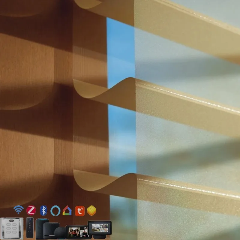 【Best Selling】Make To Measure Architecture Hotel Design Light Control Window Shangri-La Roller Sheer Shades Blinds