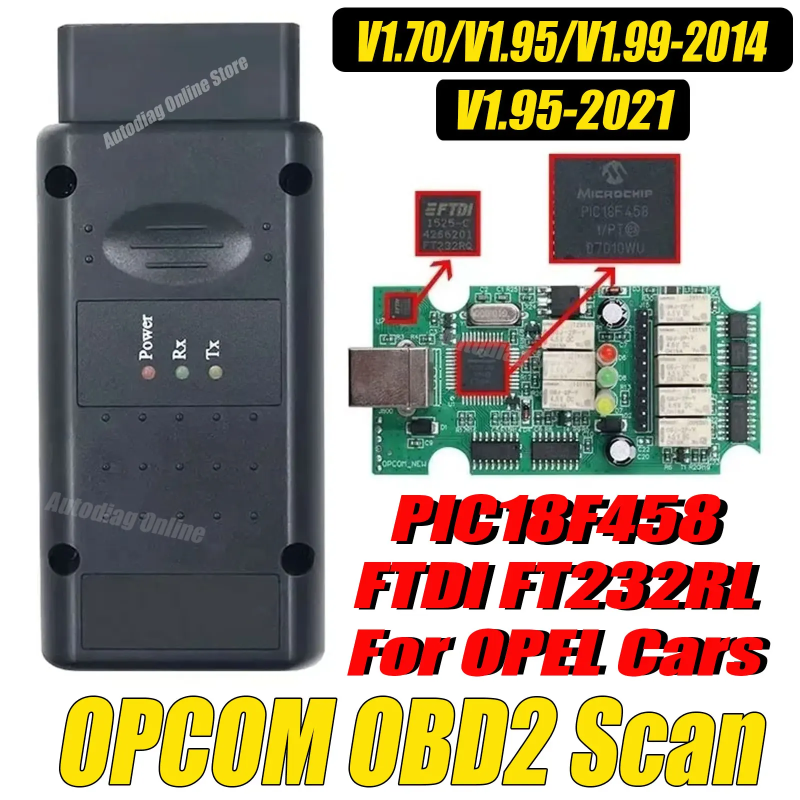 

Opcom OBD2 Scanner For Opel V2014 V1.99/1.95/1.70 Flash Firmware Update OBD2 Diagnostic Scanner With PIC18F458 FTDI OBD2 Scanner
