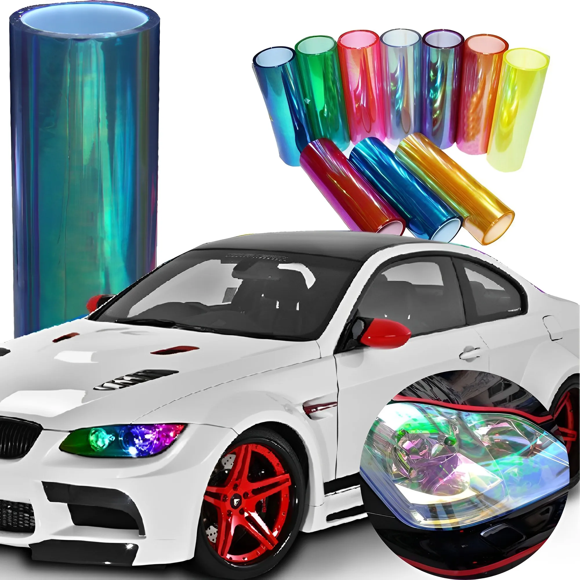 30X60CM Car Headlight Taillight Film Car Styling Protective Vinyl Wrap Film Waterproof Self-Adhesive Car Stickers Fog Light Film