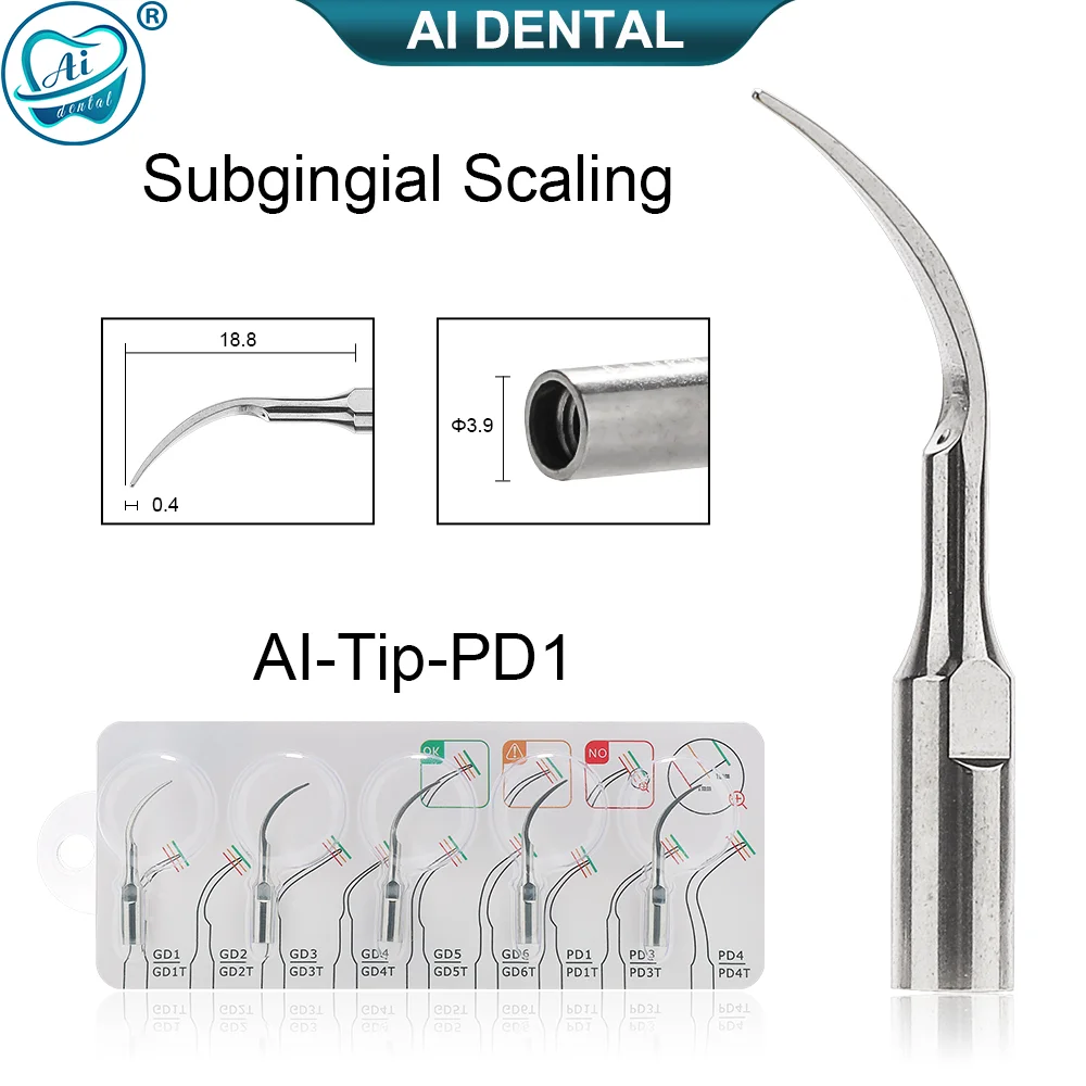 AI Dental Scaler Tips Air Scaling Endodontic Tip G P E Type Fit For EMS Woodpecker DTE Ultrasonic Scalers 5 pcs