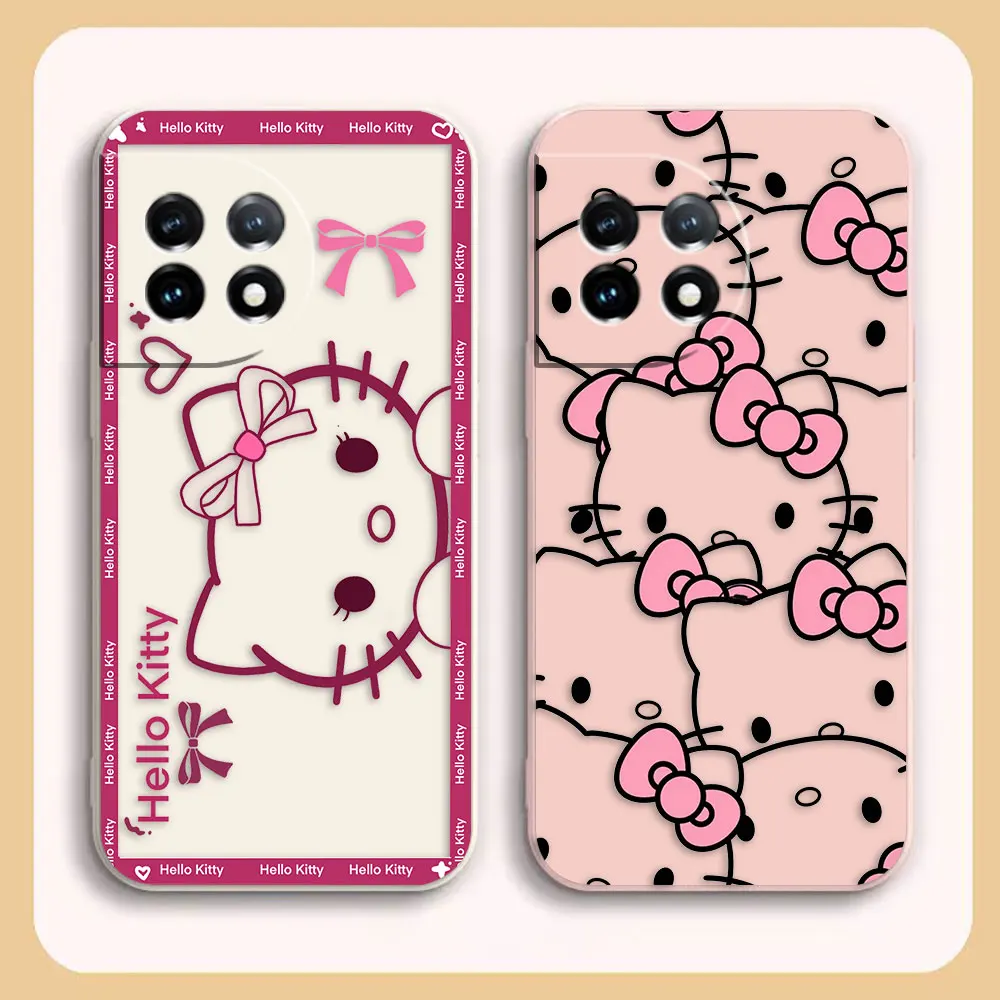 Case For Oneplus 5 5T 9 9R 6 6T 8 8T 7 ACE 2V NORD 2 3 Lite Pro Colour Case Cover Fundas Cqoues Shell Capa Pink Hello K-Kitty