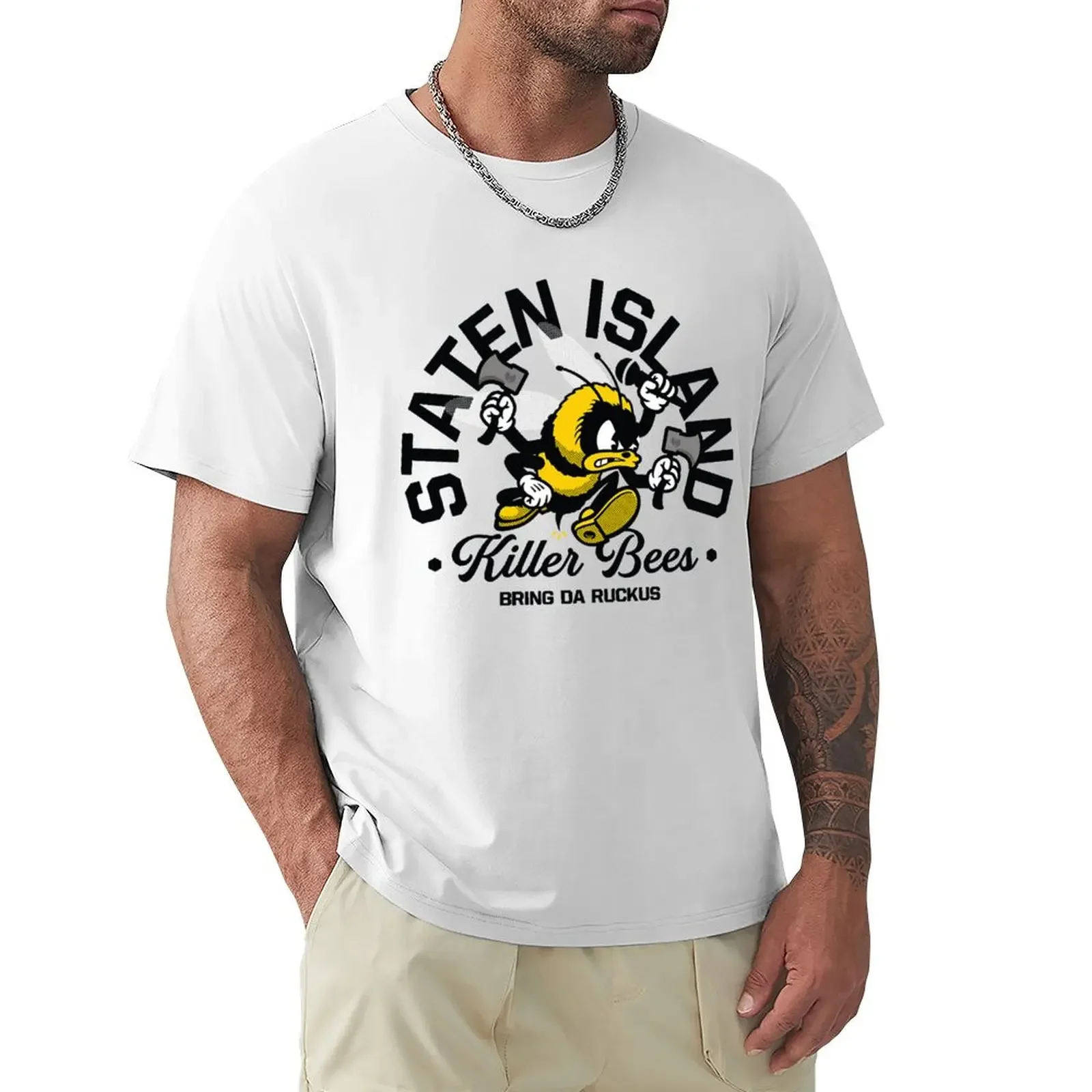 Staten Island Killer Bees T-Shirt graphic tees animal prinfor boys graphics oversized t shirt men Summer fashion Arrival Cotton