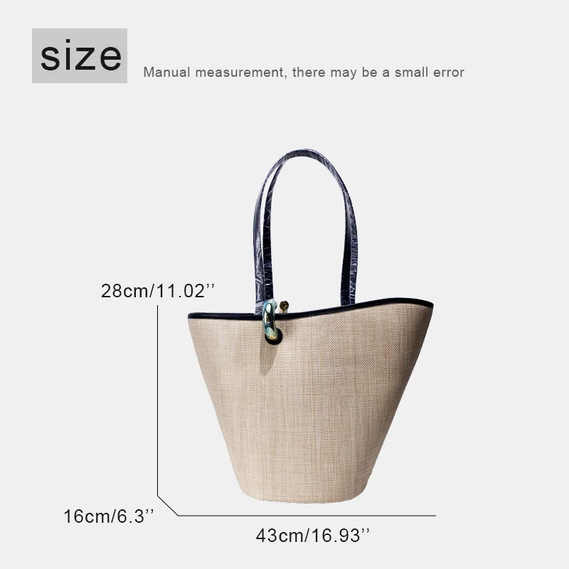 Beach Bucket Bags For Women Luxury Designer Handbags And Purses 2025 New In Grass Knitting Lock Large Capacity underarm Shoulder