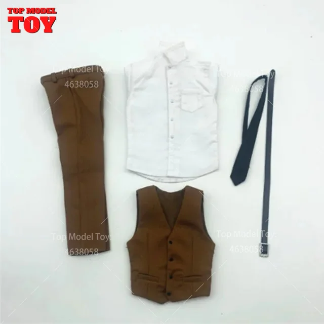 1/6 Scale Shirt Vest Pants Tie Belt Business Clothing Set Gentleman Clothes Model Fit 12