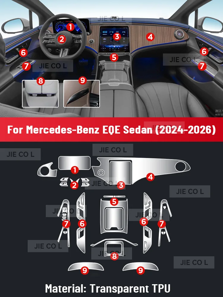 Auto Central Control Screen TPU Navigation Anti Scratch Interior Protection Film GPS Navigation For Mercedes Benz EQE Sedan 2026