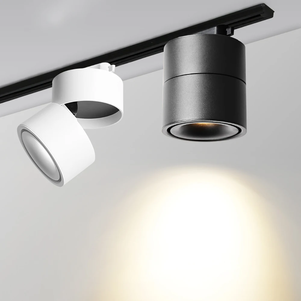 Foldable LED Rail Track Light 10W 15W LED Ceiling Downlight COB Rail Spotlight For Store Restaurant Cafe Bar Decor