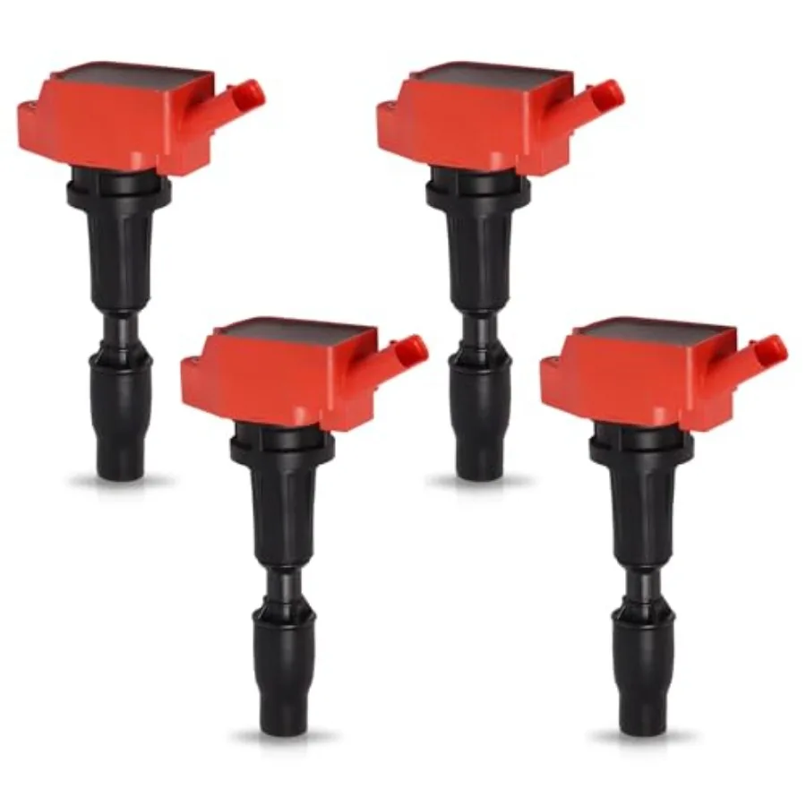 

Набор из 4-х красных катушек зажигания, совместимых с Genesis Hyundai Kia G70 G80 G90 Santa Fe Tucson Optima Sorento 2.0L 2.4L 5.0L Replac