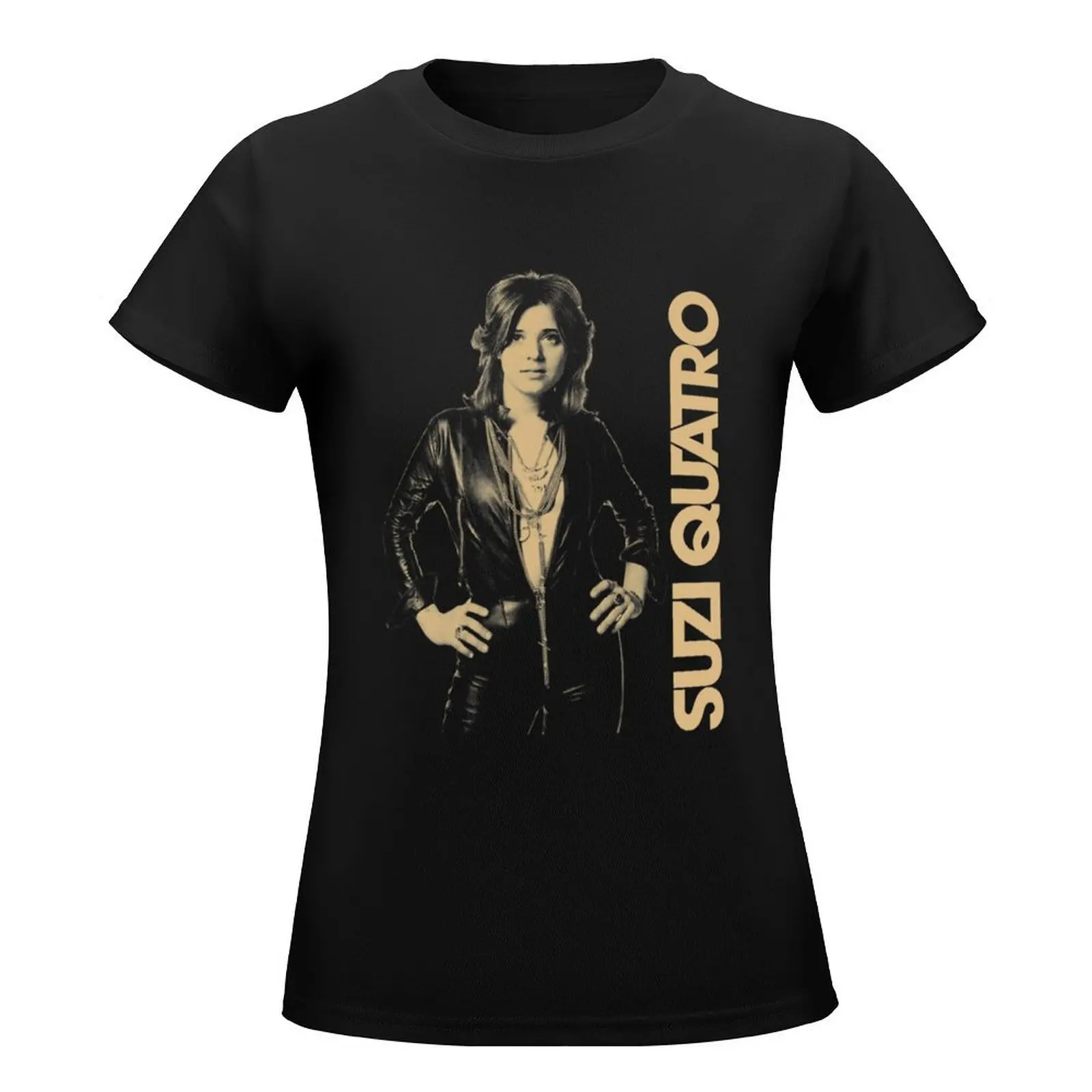 Suzi Quatro Rock And Singing Retro 2 T-Shirt Blouse Female clothing woman t shirt