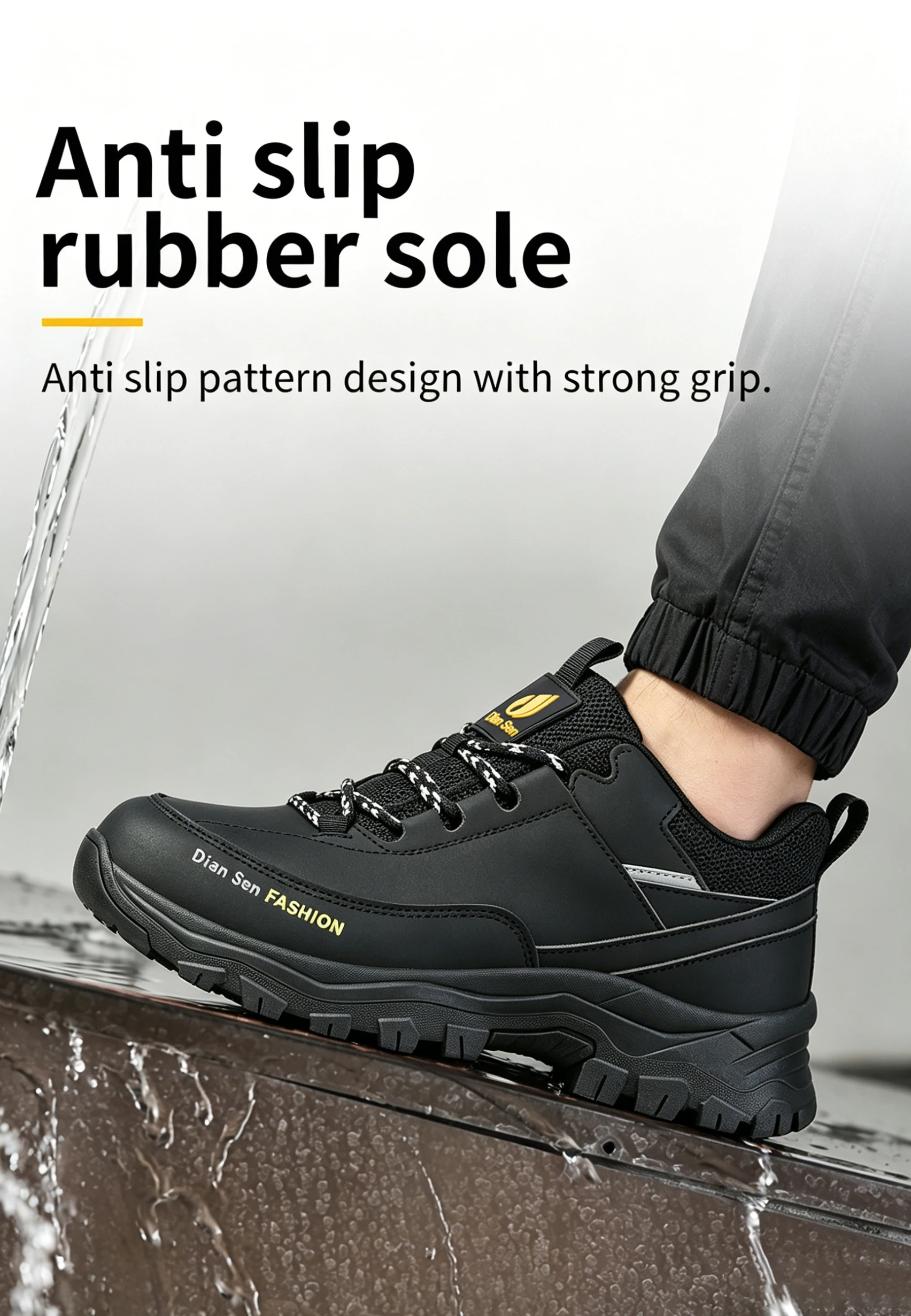 Herren-Sicherheitsschuhe mit Stahlkappe, Arbeitssneaker, Winterschuhe, durchstichsichere Herrenstiefel, wasserabweisend, stoßdämpfend, für den industriellen Einsatz. – Detail 10
