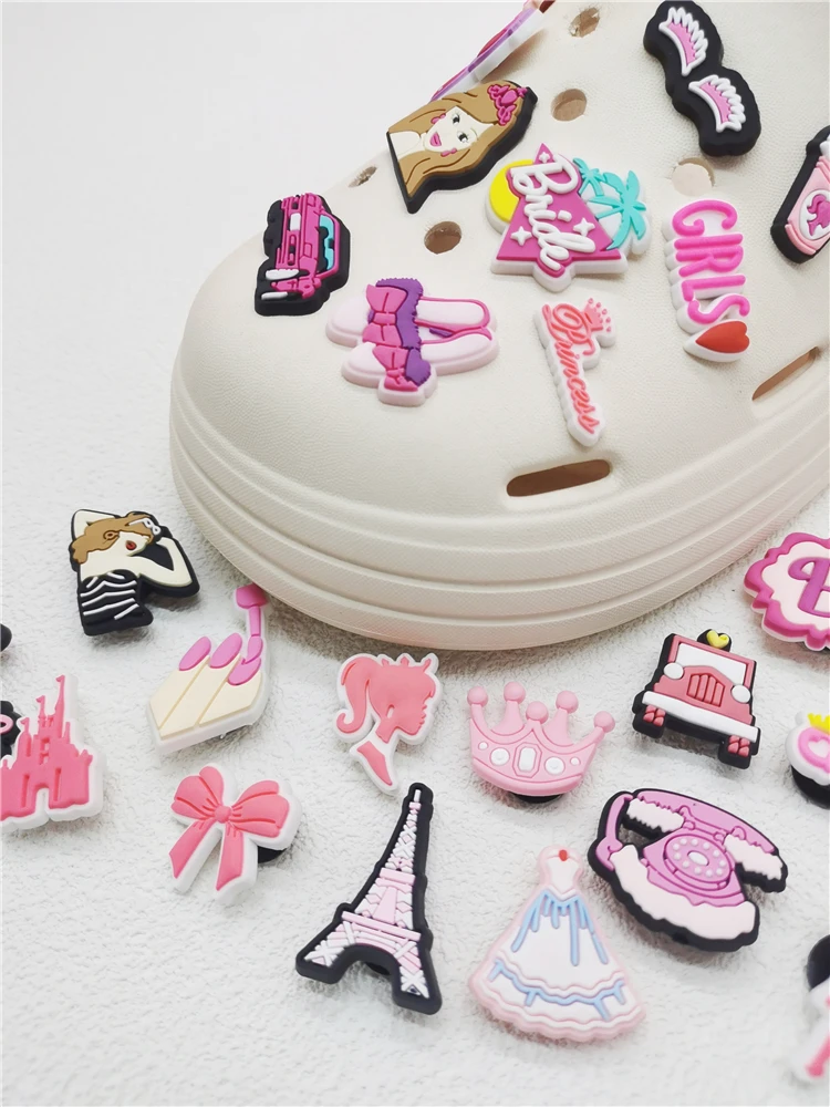 Kawaii Princess PVC Shoe Charms Diy Buckle Decorations Funny Pattern Shoes Accessories Clog Ornamnets Adult Kid Party Decor Gift